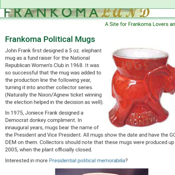 Vintage Political memorabilia coffee mugs - Picture 2 of 7